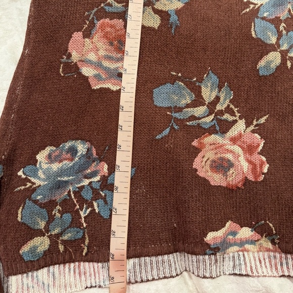 Show Me Your Mumu Chocolate and Roses Knit Bonfire Tunic Sweater rolled neck - Picture 8 of 9